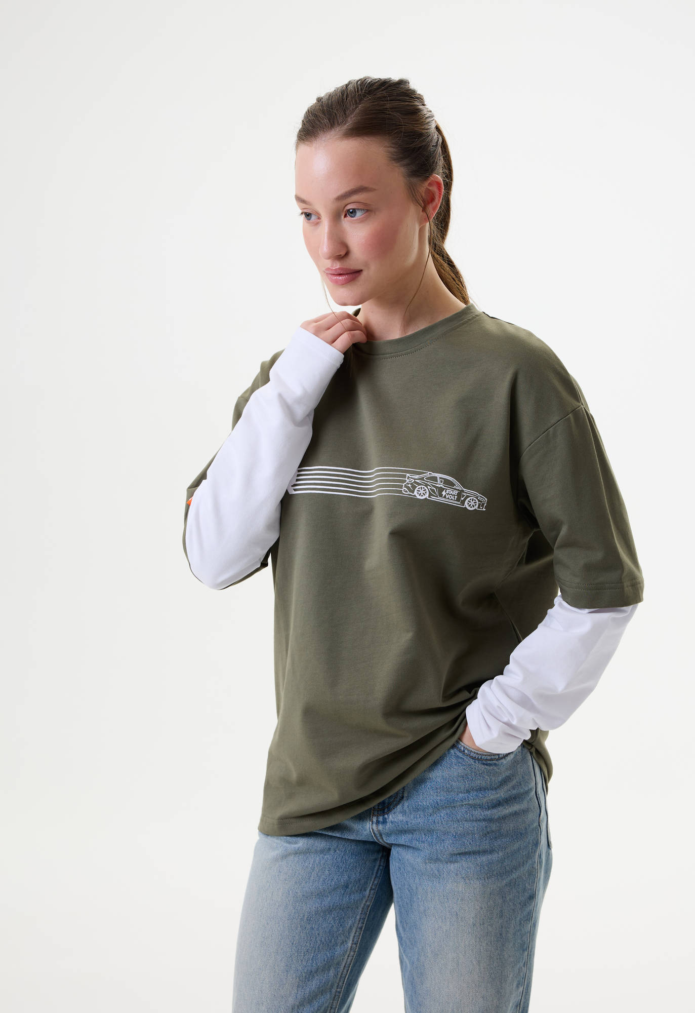 Лонгслив зелёный Carville Racing 1CR29 