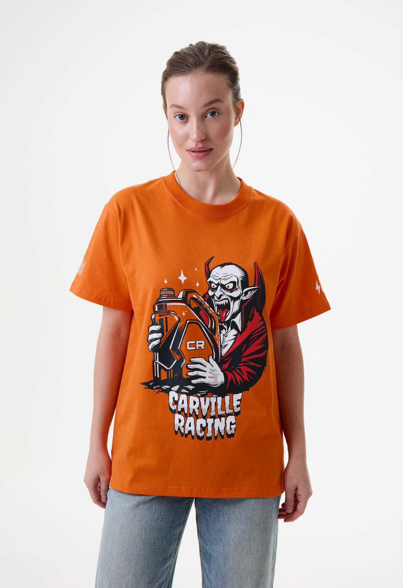 Футболка взрослая CR оранжевая Carville Racing 1CR50 