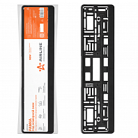 Рамка под номерной знак (без надписи) с нижней запорной планкой, черная