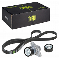 Ремкомплект привода для автомобилей Лада Largus (12-)/Logan (04-) 1.6i [К4M; К7M] A/C ГУР (ремень 6PK1822 + натяжитель + опорный ролик)