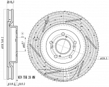 Диски тормозные для автомобилей Haval F7 (19-) передний d=320 PRO (перфорированный / слотированный / окрашенный)