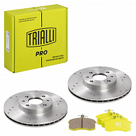 Комплект тормозных дисков и колодок для автомобилей Лада 2112 R14 передняя ось (перф + керам) (диск тормозной перфорированный2 шт. + колодки тормозные керамические 1 комплект)