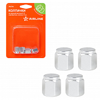 Колпачки на шинный вентиль K-3, серебряные, металл, 4 шт.