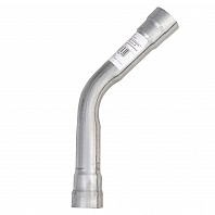 Труба с гибом развальцованная ступенчатая d=43, угол 45 (алюминизированная сталь)