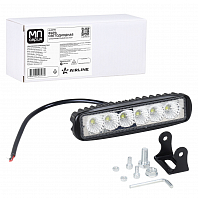 Фара светодиодная прямоугольная, 6LED, ближний свет, 18Вт, 157х42х40мм, 12/24В, PLUS МП-серия