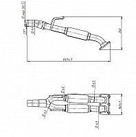 Труба приёмная для автомобилей Skoda Octavia (04-)/VW Jetta (04-) 1.6i с гофрой (алюминизированная сталь)