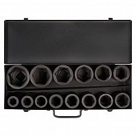 Набор головок ударных 1"DR L=90мм, 14пр. (22-60мм) металл.кейс