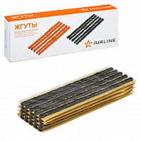 Жгуты для ремонта б/к шин, 6*200мм, 25 шт, черные, бумажн. подложка, в коробке