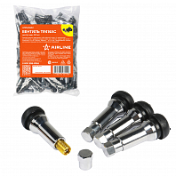 Вентиль для б/к шин TR414AC, c декор. колпачком, хром