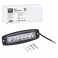 Фара светодиодная прямоугольная врезная, 6LED, дальний свет, 18Вт, 185х60х35мм, 12/24В, PLUS МП-серия