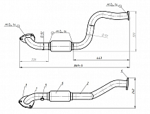 Труба приёмная для автомобилей Chevrolet Aveo (02-) 1.4i (алюминизированная сталь)