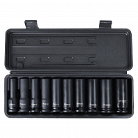 Набор головок ударных 1/2"DR L=78мм, 10пр. (10-24мм) пласт.кейс МП-серия