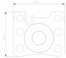 Колодки тормозные дисковые задние для автомобилей Mercedes C (W202) (93-) 62x54мм