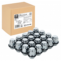 Гайка колесная M12x1,5x33, конус с пластиковой шайбой, ключ 21, закрытая, хром, 20 шт для а/м KIA