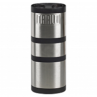 Глушитель универсальный (овальный) D=105x170, L=460, d=63-52 (1 вход 2 выхода с камерой) (нержавеющая сталь) (резонатор)