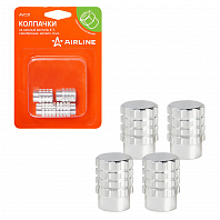 Колпачки на шинный вентиль K-7, серебряные, металл, 4 шт.