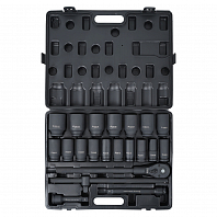 Набор головок ударных 3/4"DR L=90мм, 21пр. (22-50мм) пласт.кейс