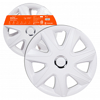 Колпаки колесные 14" "Джой", белый глянец, хром кольцо, компл. 2 шт.