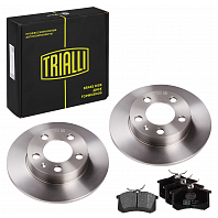 Комплект тормозных дисков и колодок для автомобилей VW Polo Sedan (10-) задняя ось (диск тормозной 2 шт. + колодки тормозные 1 комплект)