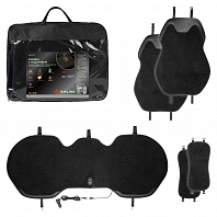 Накидка с подогревом на задн.сид. PRO, 12/24В, 33Вт,встр.пульт,искусст.мех/кожа,черн.