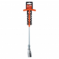 Ключ свечной Т-образный карданный 21мм, 350мм, резиновый фиксатор