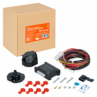 Проводка фаркопа с розеткой 12В 7 контактов 1,9м с блоком согласования универсальная