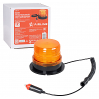 Маяк проблесковый светодиодный, 12Вт, 24LED, 12/24В, 1 режим, магнитное/болтовое крепление, штекер прикуривателя, D-130мм, H-95мм МП-серия