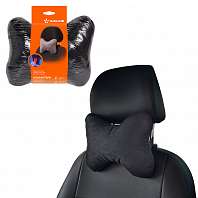 Подушка-косточка на подгол."Алькантара", ткань, 1 шт., черная