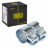 Хомут глушителя трубчатый с муфтой D=45 мм L=80 мм (оцинкованная сталь)