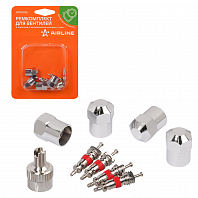 Ремкомплект для вентилей (4 золотника, 4 металл.колп, 1 ключ) в блистере