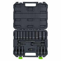 Набор головок ударных 1/2"DR L=78мм, 20пр. (8-24мм) пласт.кейс