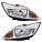 Фары для автомобилей Ford Focus II (05-) (головного света) рестайлинг, галоген, электрический корректор., цвет рамы: хром, комплект: левая и правая (2 штуки)