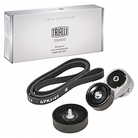 Ремкомплект привода для автомобилей Hyundai Solaris (10-) 1.4i/1.6i с гидроусилителем руля (1 ремень 6PK2140+ натяжитель+ опорный ролик)