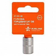 Головка торцевая 1/4"DR шестигранная 12мм, L=25мм пласт.подвес