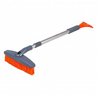 Щетка от снега + скребок (мягкая щетина, поворотная голова, телескоп.рукоятка 86-123см)