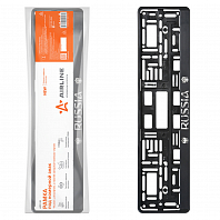 Рамка под номерной знак "Russia", рельефная, с нижней запорной планкой, черная