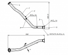 Труба приёмная для автомобилей ГАЗ 3302 (УМЗ 4216) Евро-4 (заменитель катализатора) (алюминизированная сталь)