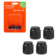 Колпачки на шинный вентиль K-3, черные, металл, 4 шт.