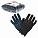 Перчатки трикотажные ХБ с ПВХ покрытием, черные, (1 пара), 7,5 класс/40г., мод.202ч airline AWG-C-04 