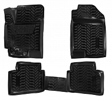 Ковры для Hyundai Solaris II (17-)/Kia Rio IV (06.2017-), 4 шт., (крепеж), выс. борт, 3D с подпятником, ТЭП, черн.