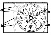 Электровентилятор охлаждения для автомобилей KIA Sorento (20-) 2.5i [G4KN] (c кожухом)
