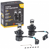 Лампа светодиодная H4 ECO LENS, 45Вт, 5700Лм (2850Лм x 2), 6500К (Белый), 12/24В, комплект 2 шт. МП-серия