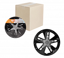 Колпаки колесные 14" "Супер Астра Т", серебристый/черный, карбон, компл. 2 шт.