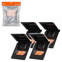 Уголок защитный усиленный для крепления груза лентой до 60мм, черный, набор 4 шт.