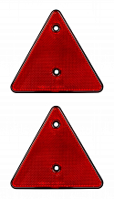 Катафот для прицепа, треугольный, красный, 152x152мм, комплект 2 шт.