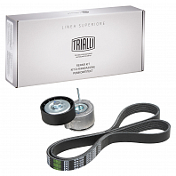 Ремкомплект привода для автомобилей ГАЗ/УАЗ (ЗМЗ-405/409 E-2,3, УМЗ-4216) без ГУР (6PK1220 + натяжитель)