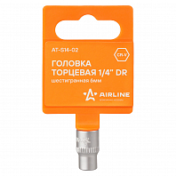 Головка торцевая 1/4"DR шестигранная 6мм, L=25мм пласт.подвес