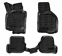Ковры для Skoda Octavia A5 (04-13), 4 шт., (крепеж), выс. борт, 3D с подпятником, ТЭП, черн.