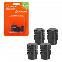 Колпачки на шинный вентиль K-7, черные, металл, 4 шт.