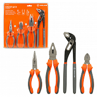 Набор ШГИ 4пр. (бокорезы, длинногубцы 160мм, клещи трубные 250мм, пассатижи 200мм) блистер